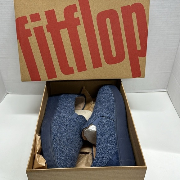 Fit Flop Rally Shoe Merino Wool Sneakers Slip On Comfort Shoes Blue New Women 11 - Picture 8 of 10